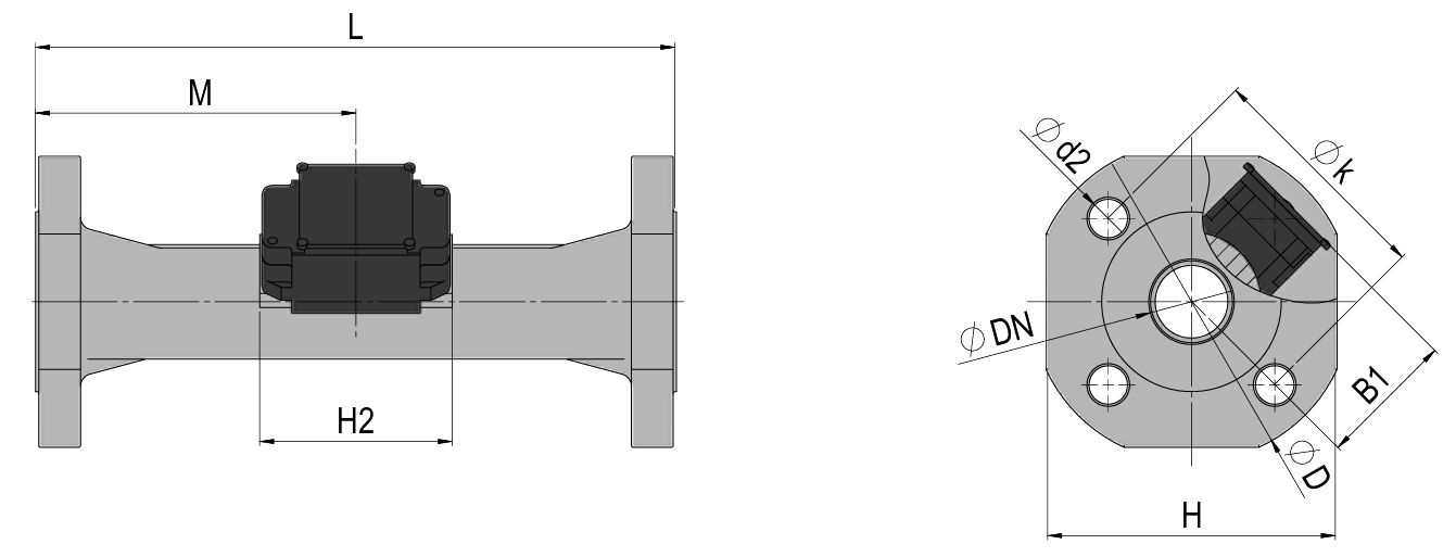 ULTRAFLOW 54 Massskizzen DN20 DN50
