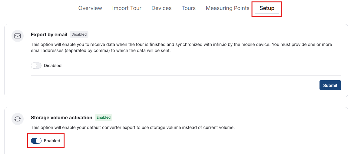 Enable storage volume EN