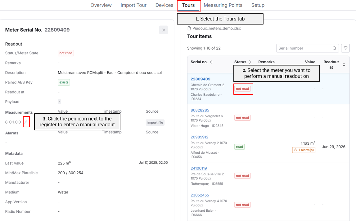 Manual readout INFINIO